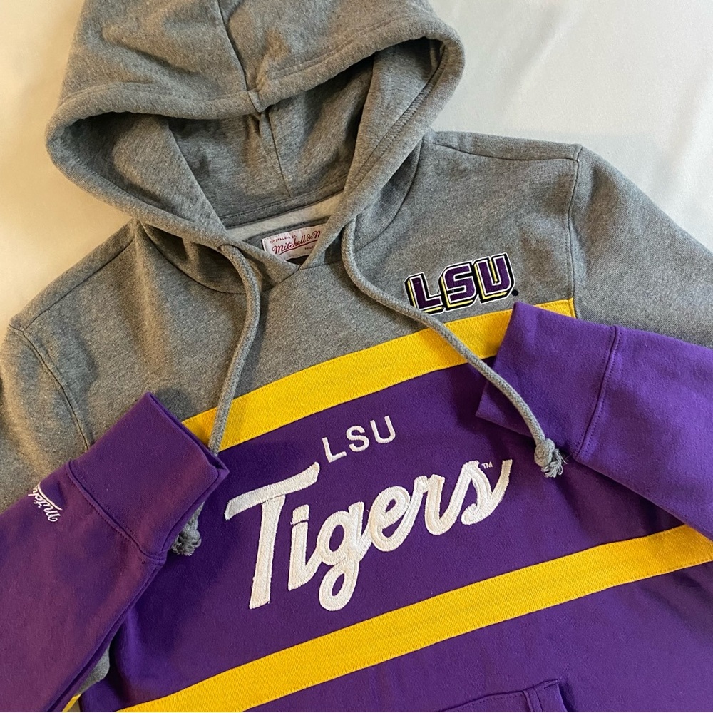 LSU Tigers Mitchell & Ness Hoodie Men S Retro College Logo Hooded Sweatshirt